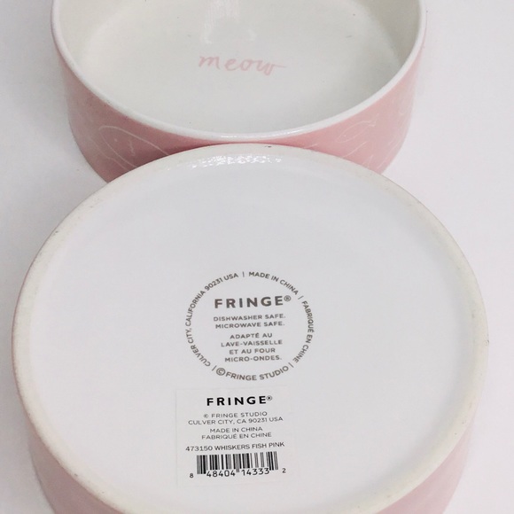 2 Meow Bowl Pet Food Water Dish Ceramic by Fringe Studio 6.5" 2" deep - Picture 2 of 6